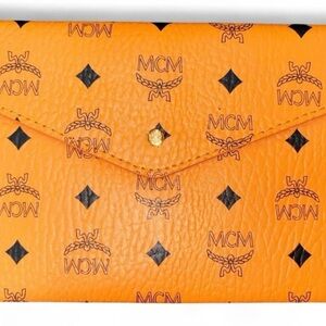 MCM cognac Leather Clutch